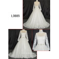 High Neckline Wedding Dress Long Sleeve Wedding Dress Ball Gown